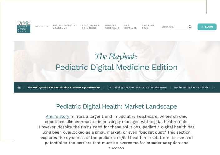 Screenshot of The Playbooks, a project with Digital Medicine Society